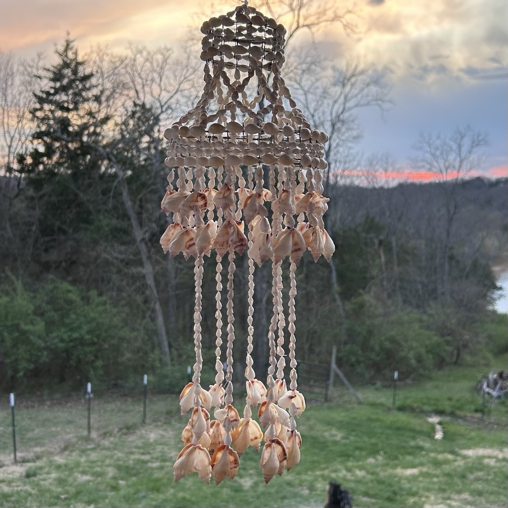 Seashell Natural Wind Chime Chandelier Mobile Nautical Beach Boho Hanging Decor